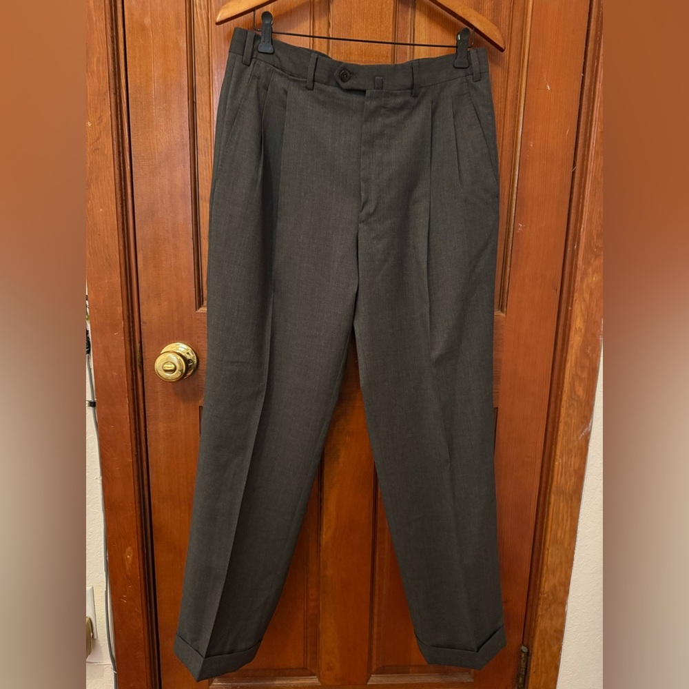 Ermenegildo Zegna Wool Trousers | Gray | Size 34R | Luxury Italian Tailoring